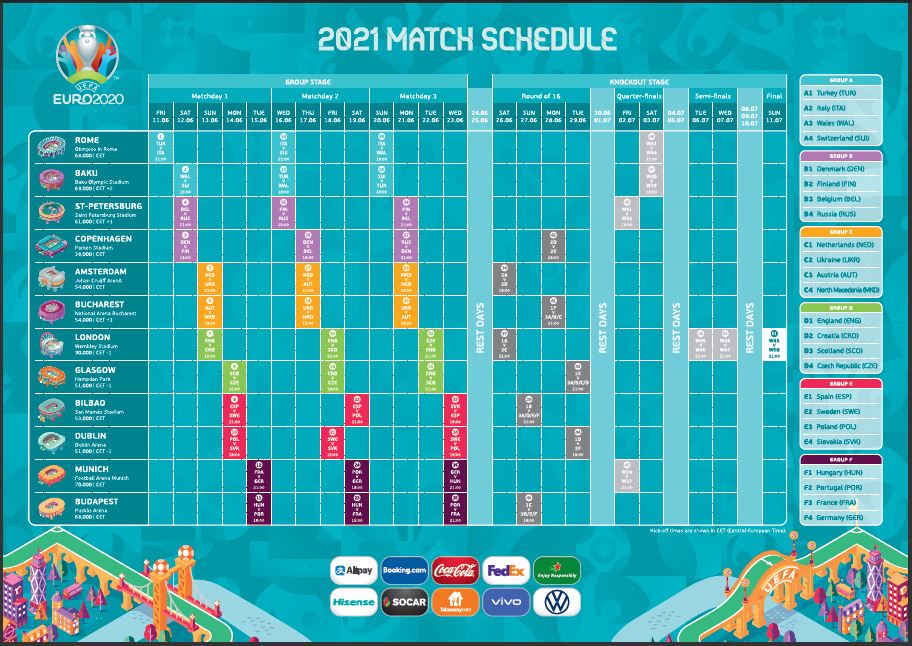 UEFA Euro 2021 Schedule: Full Fixtures, Groups, Venue, Dates & Timing